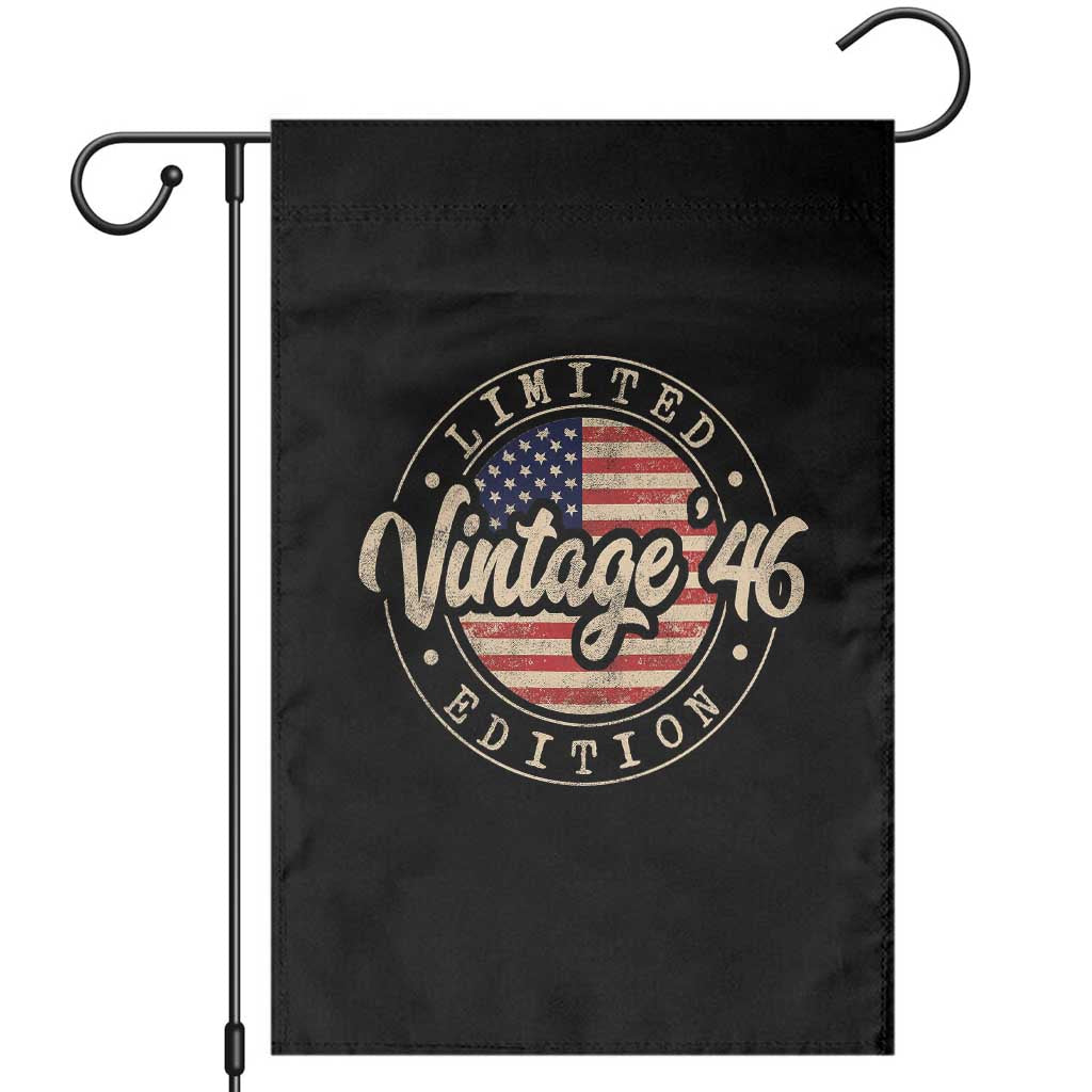 Vintage 1946 Stamp Garden Flag Funny 80th Birthday USA Flag 80 Year Old Bday TS10 Black Print Your Wear