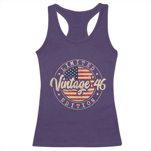 Vintage 1946 Stamp Racerback Tank Top Funny 80th Birthday USA Flag 80 Year Old Bday TS10 Purple Print Your Wear