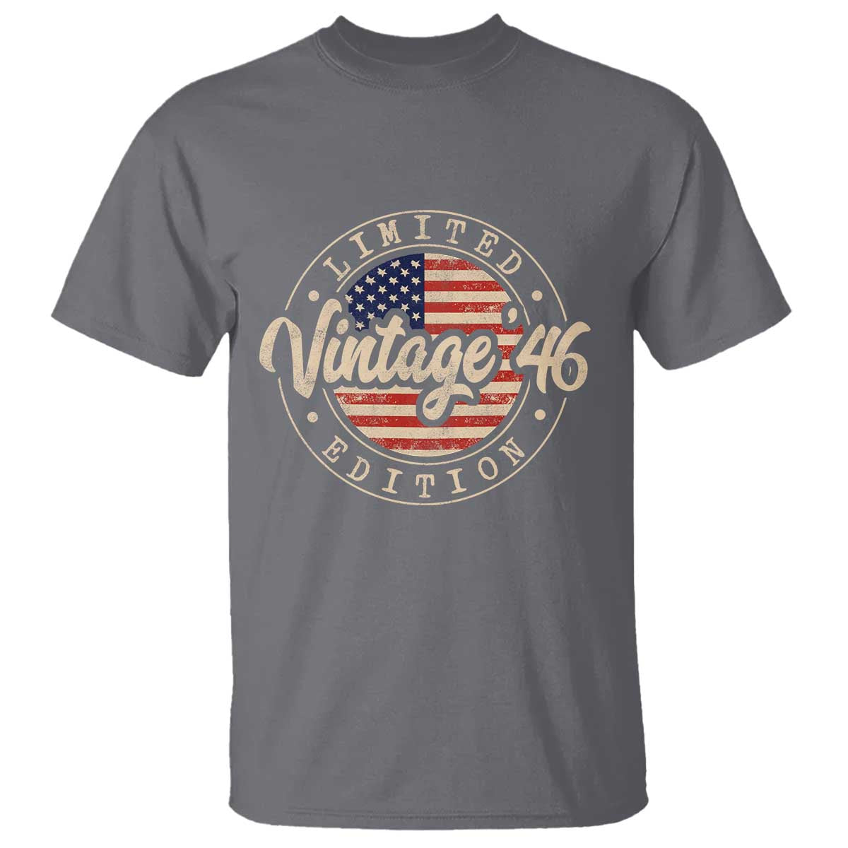 Vintage 1946 Stamp T Shirt Funny 80th Birthday USA Flag 80 Year Old Bday TS10 Charcoal Print Your Wear