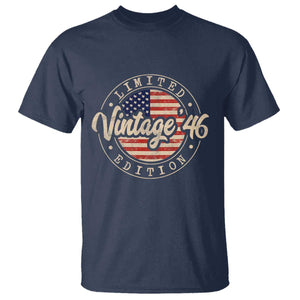 Vintage 1946 Stamp T Shirt Funny 80th Birthday USA Flag 80 Year Old Bday TS10 Navy Print Your Wear