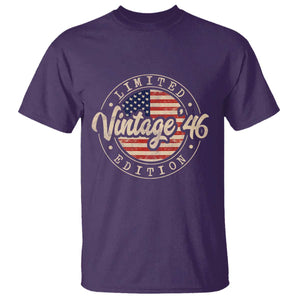 Vintage 1946 Stamp T Shirt Funny 80th Birthday USA Flag 80 Year Old Bday TS10 Purple Print Your Wear