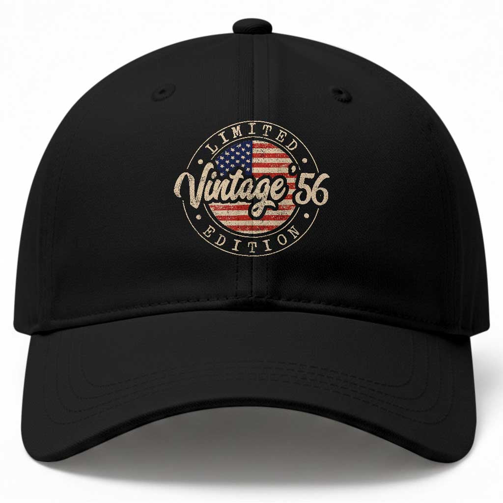 Vintage 1956 Stamp Baseball Cap Funny 70th Birthday USA Flag 70 Year Old Bday TS10 Print Your Wear