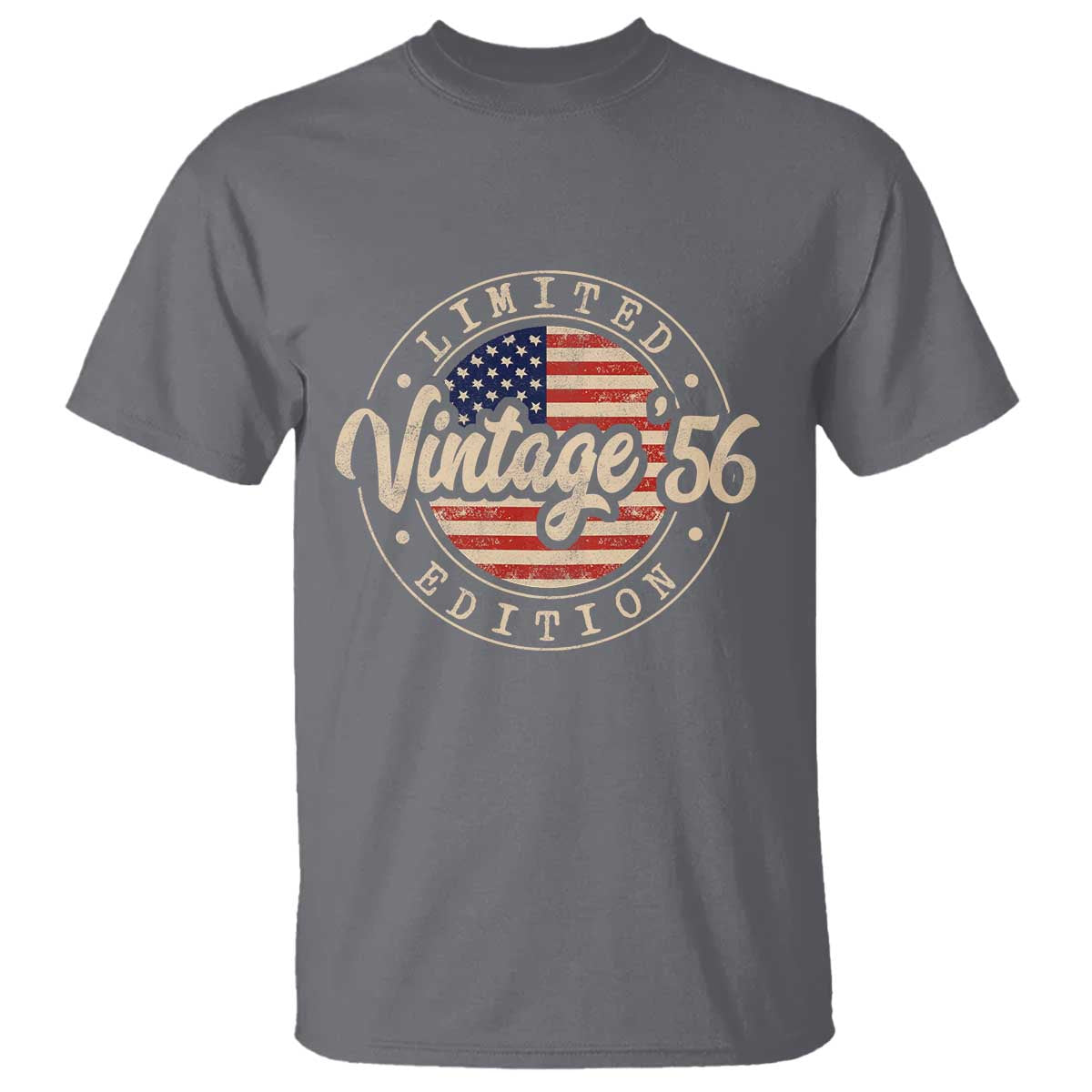 Vintage 1956 Stamp T Shirt Funny 70th Birthday USA Flag 70 Year Old Bday TS10 Charcoal Print Your Wear