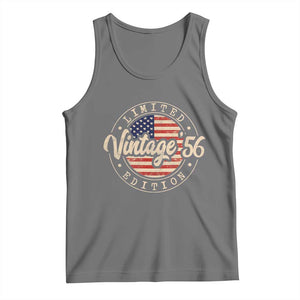 Vintage 1956 Stamp Tank Top Funny 70th Birthday USA Flag 70 Year Old Bday TS10 Black Heather Print Your Wear