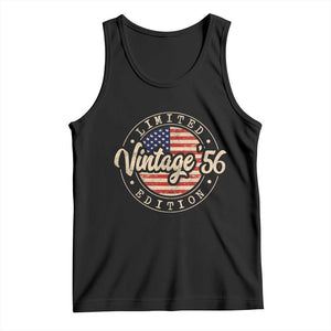 Vintage 1956 Stamp Tank Top Funny 70th Birthday USA Flag 70 Year Old Bday TS10 Black Print Your Wear