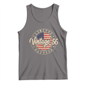 Vintage 1956 Stamp Tank Top Funny 70th Birthday USA Flag 70 Year Old Bday TS10 Deep Heather Print Your Wear