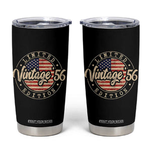 Vintage 1956 Stamp Tumbler Cup Funny 70th Birthday USA Flag 70 Year Old Bday TS10 Black Print Your Wear
