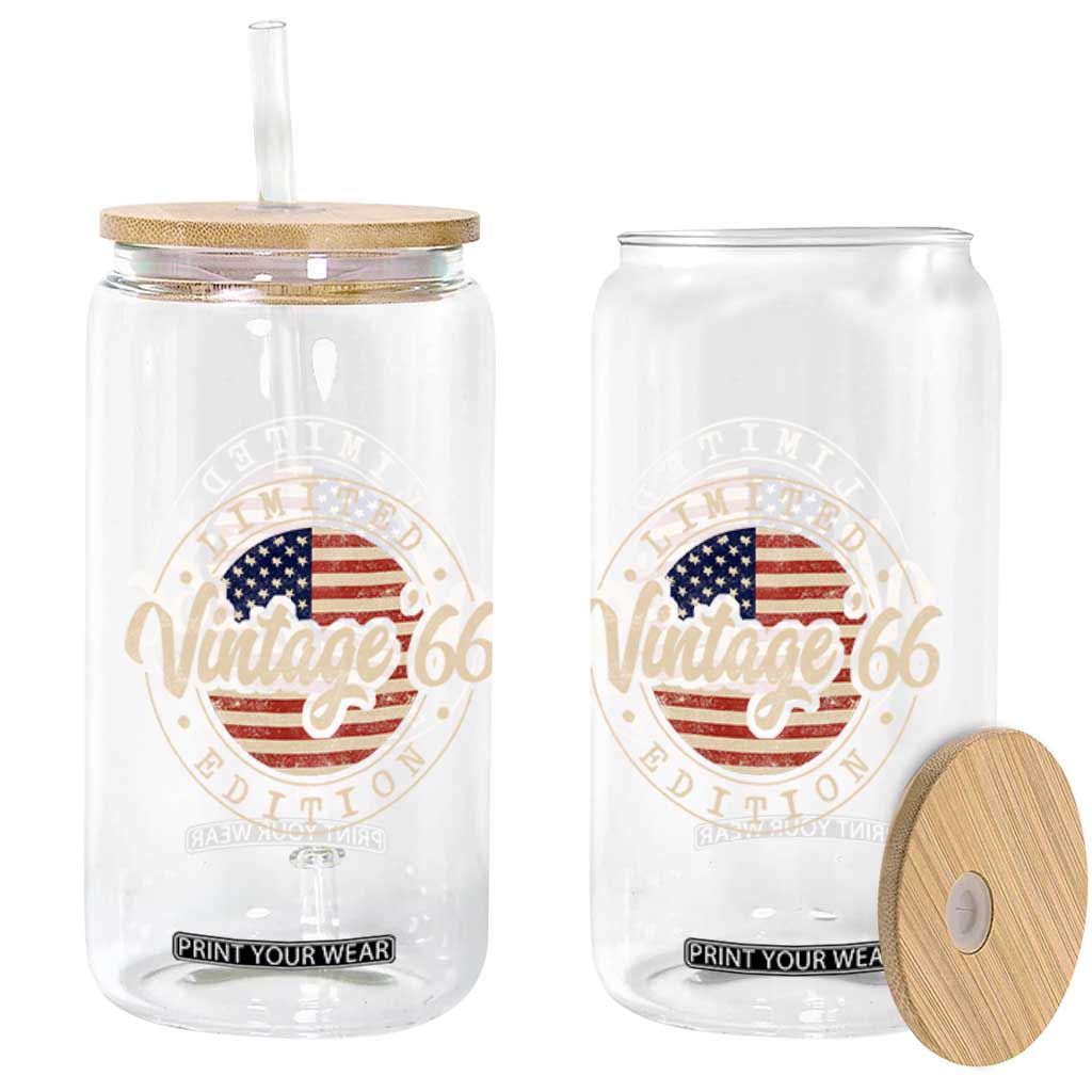 Vintage 1966 Stamp Glass Can Funny 60th Birthday USA Flag 60 Year Old Bday TS10 Print Your Wear
