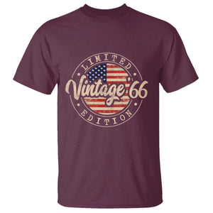 Vintage 1966 Stamp T Shirt Funny 60th Birthday USA Flag 60 Year Old Bday TS10 Maroon Print Your Wear