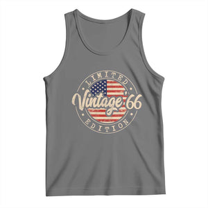 Vintage 1966 Stamp Tank Top Funny 60th Birthday USA Flag 60 Year Old Bday TS10 Black Heather Print Your Wear