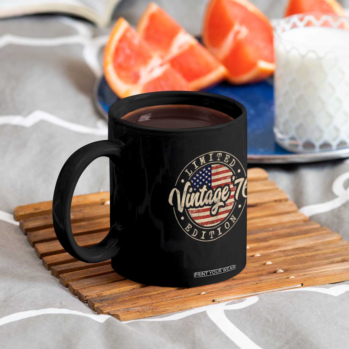 Vintage 1976 Stamp Coffee Mug Funny 50th Birthday USA Flag 50 Year Old Bday TS10 Print Your Wear