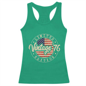 Vintage 1976 Stamp Racerback Tank Top Funny 50th Birthday USA Flag 50 Year Old Bday TS10 Irish Green Print Your Wear