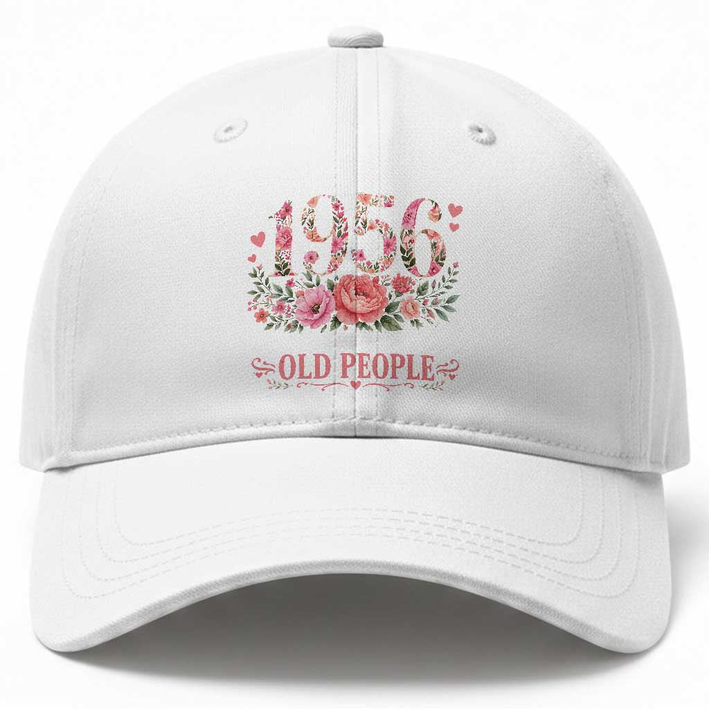 70th Birthday Gifts For Her Baseball Cap Floral 1956 Weird Being The Same Age As Old People TS10 Print Your Wear