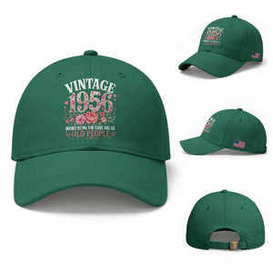 70th Birthday Gifts For Her Baseball Cap Floral 1956 Weird Being The Same Age As Old People TS10 Baseball Cap Universal Fit Irish Green Print Your Wear