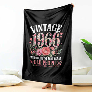 60th Birthday Gifts For Her Throw Blanket Floral 1966 Weird Being The Same Age As Old People TS10 Print Your Wear