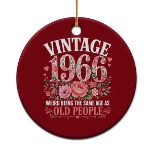 60th Birthday Gifts For Her Ceramic Ornament Floral 1966 Weird Being The Same Age As Old People TS10 1pc Red Print Your Wear