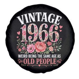 60th Birthday Gifts For Her Spare Tire Cover Floral 1966 Weird Being The Same Age As Old People TS10 Print Your Wear