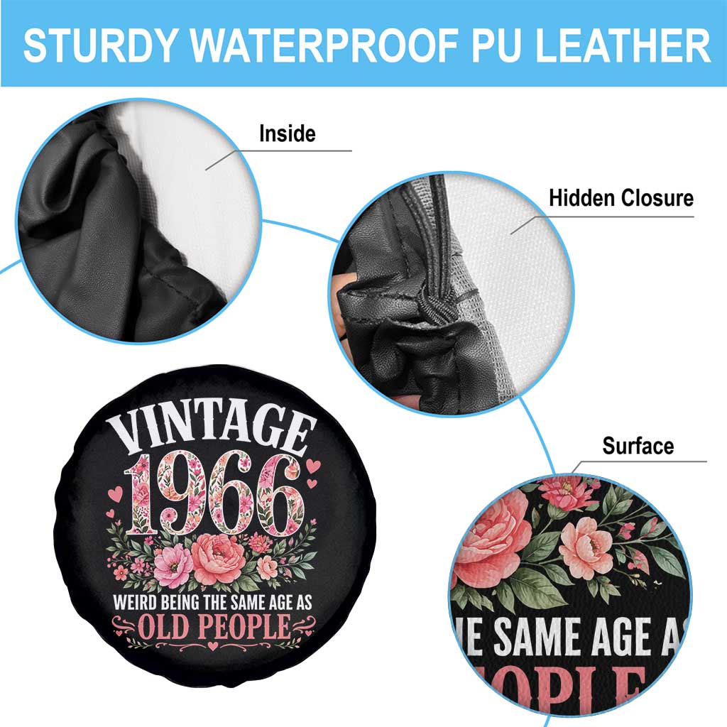 60th Birthday Gifts For Her Spare Tire Cover Floral 1966 Weird Being The Same Age As Old People TS10 Print Your Wear