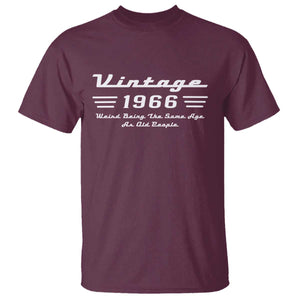 Vintage 60th Birthday T Shirt 60yr 1966 Weird Being The Same Age As Old People TS10 Maroon Print Your Wear
