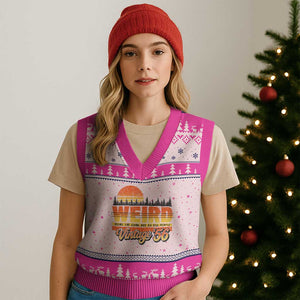 Funny 70th Birthday V-Neck Knit Sweater Vest Retro 1956 Weird Being The Same Age As Old People TS10 Hot Pink Print Your Wear
