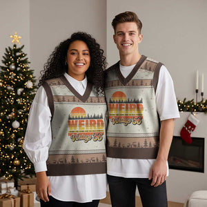 Funny 70th Birthday V-Neck Knit Sweater Vest Retro 1956 Weird Being The Same Age As Old People TS10 Mocha Mousse Print Your Wear