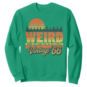 Funny 60th Birthday Sweatshirt Retro 1966 Weird Being The Same Age As Old People TS10 Irish Green Print Your Wear