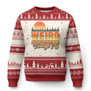 Funny 50th Birthday Ugly Christmas Sweater Retro 1976 Weird Being The Same Age As Old People TS10 Beige Red Print Your Wear