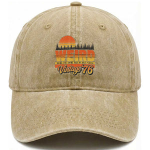 Funny 50th Birthday Washed Cotton Baseball Cap Retro 1976 Weird Being The Same Age As Old People TS10 Print Your Wear