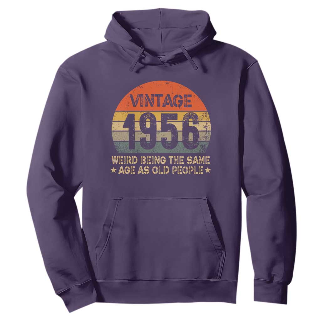 70th Birthday Hoodie Retro 1956 Weird Being The Same Age As Old People TS10 Purple Print Your Wear