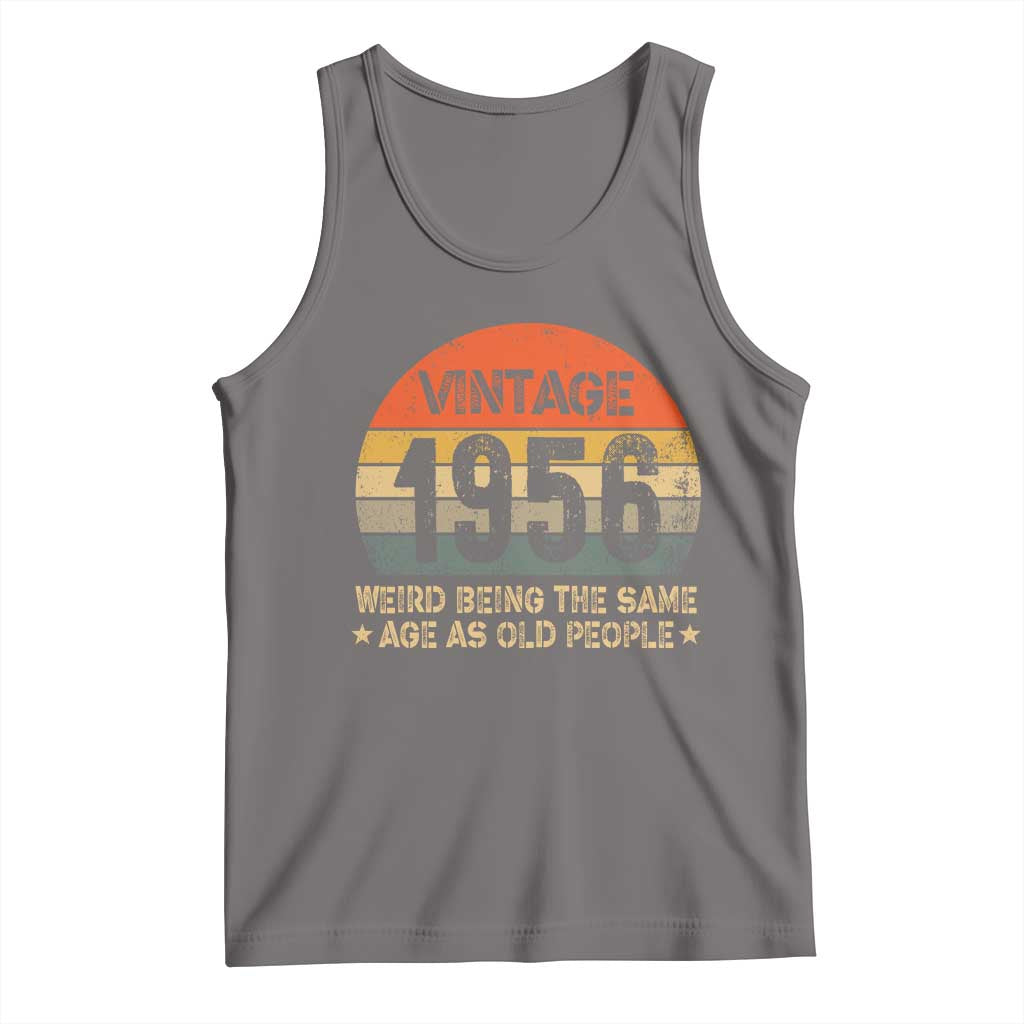 70th Birthday Tank Top Retro 1956 Weird Being The Same Age As Old People TS10 Deep Heather Print Your Wear
