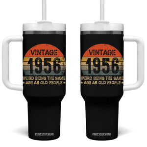 70th Birthday Tumbler With Handle Retro 1956 Weird Being The Same Age As Old People TS10 One Size: 40 oz Black Print Your Wear