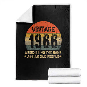 60th Birthday Throw Blanket Retro 1966 Weird Being The Same Age As Old People TS10 Black Print Your Wear
