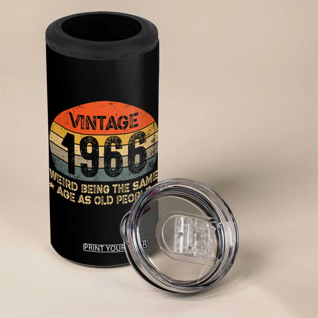 60th Birthday 4 in 1 Can Cooler Tumbler Retro 1966 Weird Being The Same Age As Old People TS10 Print Your Wear
