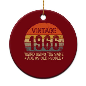 60th Birthday Ceramic Ornament Retro 1966 Weird Being The Same Age As Old People TS10 1pc Red Print Your Wear