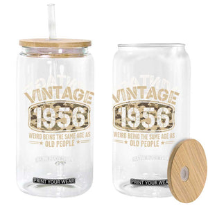 70th Birthday Gift For Men Glass Can Retro Camo 1956 Weird Being The Same Age As Old People TS10 Print Your Wear