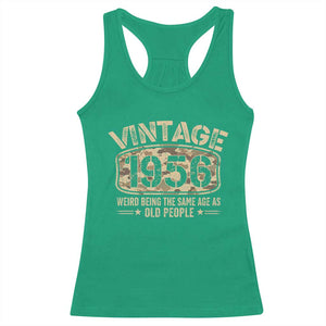 70th Birthday Gift For Men Racerback Tank Top Retro Camo 1956 Weird Being The Same Age As Old People TS10 Irish Green Print Your Wear
