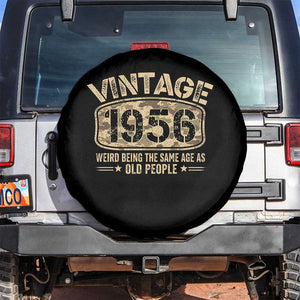 70th Birthday Gift For Men Spare Tire Cover Retro Camo 1956 Weird Being The Same Age As Old People TS10 No hole Black Print Your Wear