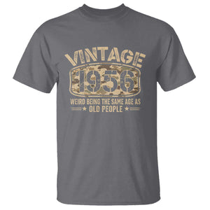 70th Birthday Gift For Men T Shirt Retro Camo 1956 Weird Being The Same Age As Old People TS10 Charcoal Print Your Wear