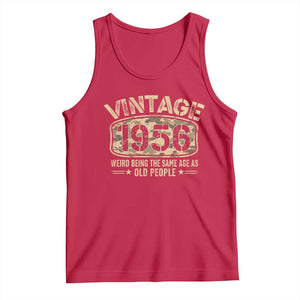 70th Birthday Gift For Men Tank Top Retro Camo 1956 Weird Being The Same Age As Old People TS10 Red Print Your Wear