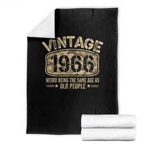 60th Birthday Gift For Men Throw Blanket Retro Camo 1966 Weird Being The Same Age As Old People TS10 Black Print Your Wear