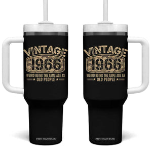 60th Birthday Gift For Men Tumbler With Handle Retro Camo 1966 Weird Being The Same Age As Old People TS10 One Size: 40 oz Black Print Your Wear