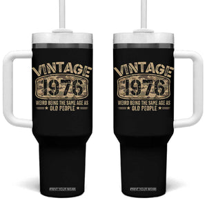 50th Birthday Gift For Men Tumbler With Handle Retro Camo 1976 Weird Being The Same Age As Old People TS10 One Size: 40 oz Black Print Your Wear