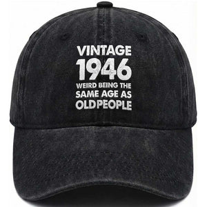 Funny 80th Birthday Washed Cotton Baseball Cap Turning 80 Year Old Gifts Weird Being The Same Age As Old People TS10 Print Your Wear