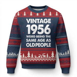 Funny 70th Birthday Ugly Christmas Sweater Turning 70 Year Old Gifts Weird Being The Same Age As Old People TS10 Navy Red Print Your Wear