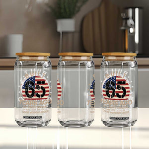 Funny 65th Birthday Glass Can Vintage US Flag Built 65 Years Ago Parts Original TS10 Print Your Wear