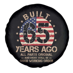 Funny 65th Birthday Spare Tire Cover Vintage US Flag Built 65 Years Ago Parts Original TS10 Print Your Wear