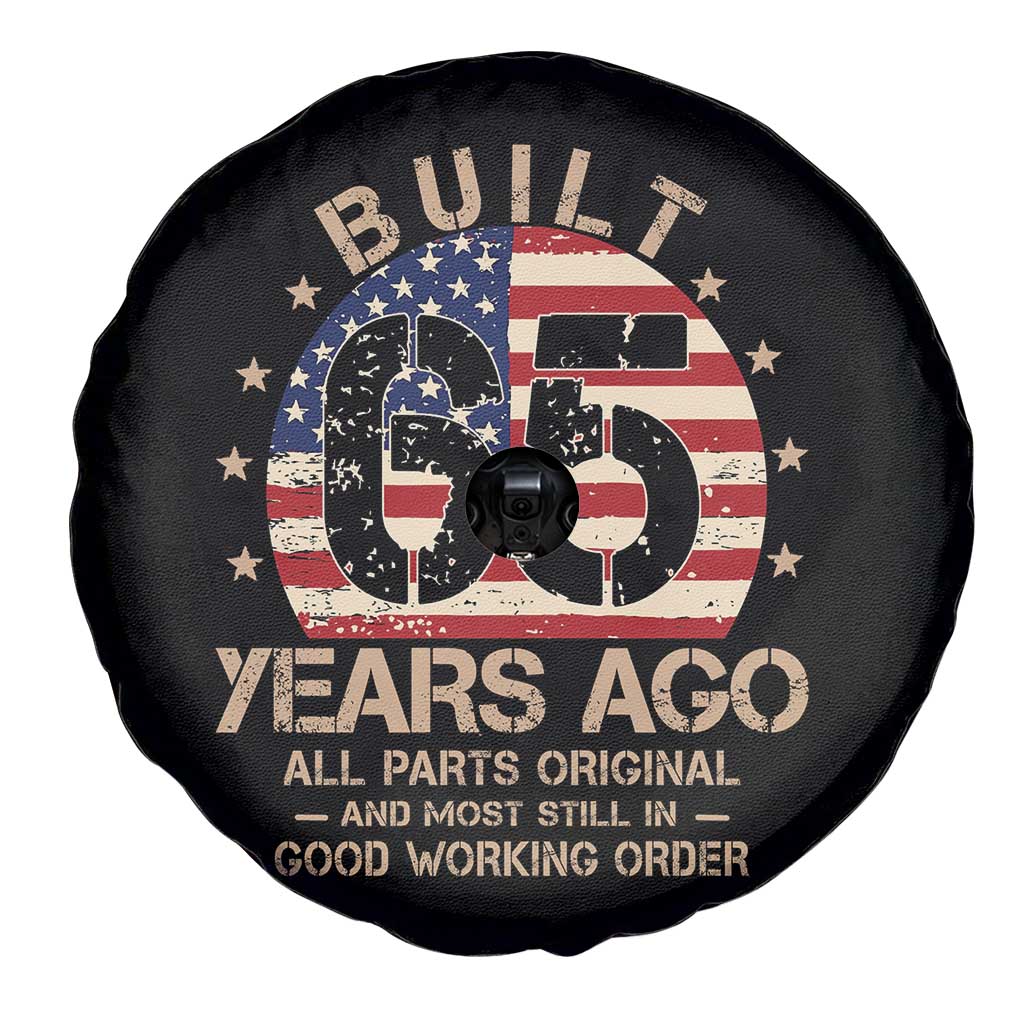 Funny 65th Birthday Spare Tire Cover Vintage US Flag Built 65 Years Ago Parts Original TS10 Print Your Wear