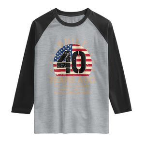 Funny 40th Birthday Raglan Shirt Vintage US Flag Built 40 Years Ago Parts Original TS10 Heather Gray Black Print Your Wear