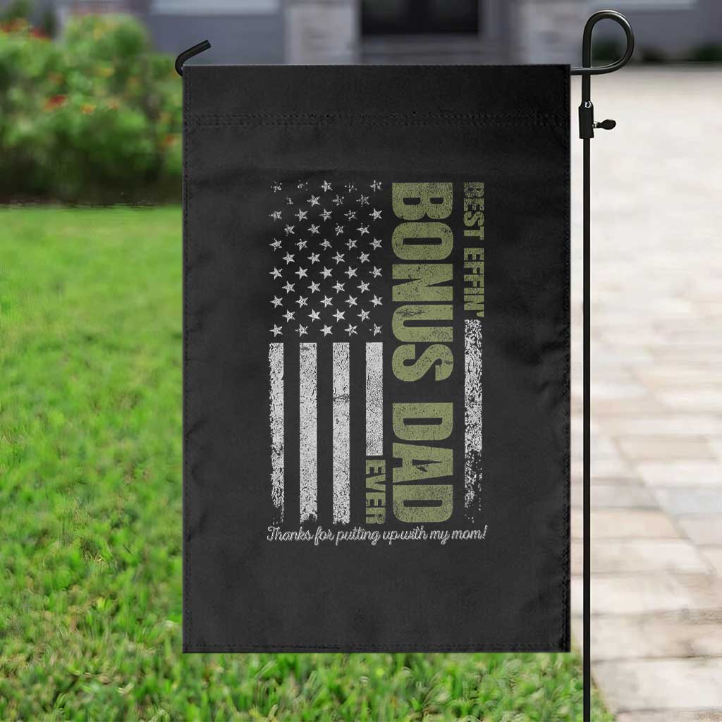 Best Effin Bonus Dad Ever Garden Flag Vintage Step Dad American Flag TS10 Print Your Wear
