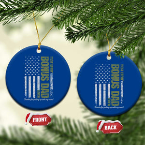 Best Effin Bonus Dad Ever Ceramic Ornament Vintage Step Dad American Flag TS10 1pc Blue Print Your Wear